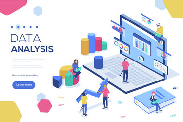 data analysis concept with characters can use vector image