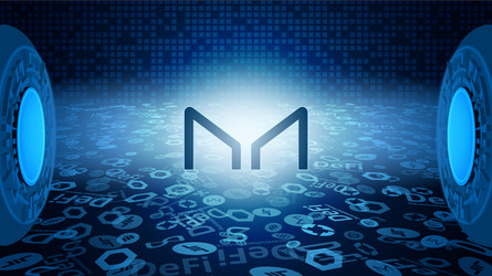 maker mkr token symbol defi system shining vector image