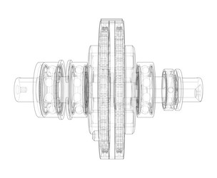 wave reducer 3d render vector image