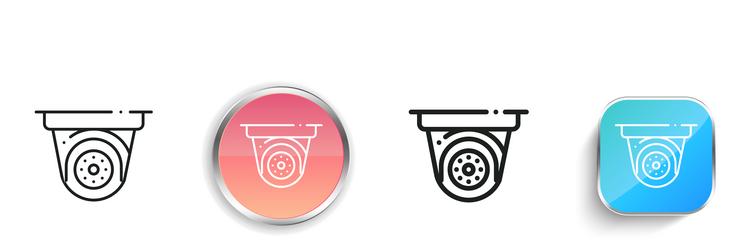 cctv icon thin linear regular and button style vector image