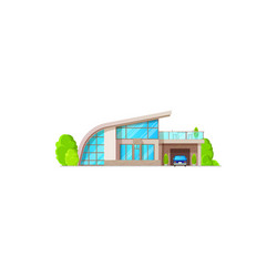 Chalet cottage house with garage isolate building vector