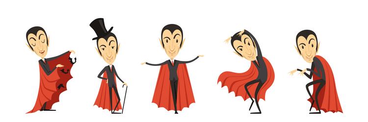 count dracula character with fangs wearing red vector image
