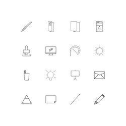 Creative process and design simple linear icons vector