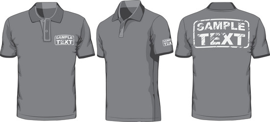 front back and side views of polo-shirt vector