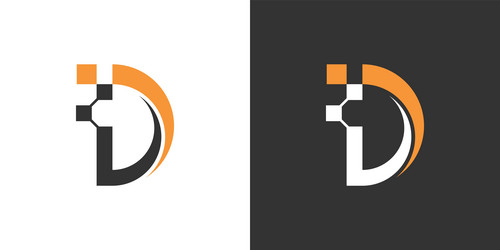 Letter d logo technology design Royalty Free Vector Image