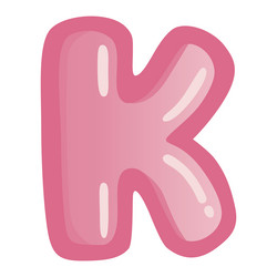 Letter y pink bold alphabet font doodle drawing Vector Image