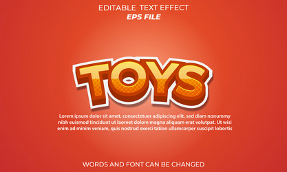 toy editable text effect 3d font style use vector image