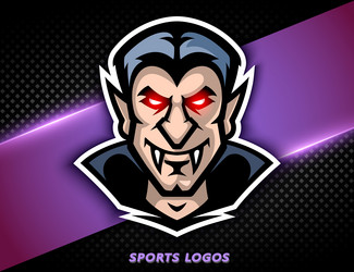 vampire logo ghoul bloodsucker sport mascot Vector Image