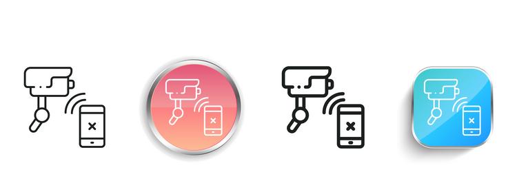 cctv icon thin linear regular and button style vector image