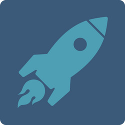 Rocket launch icon from commerce buttons overcolor vector