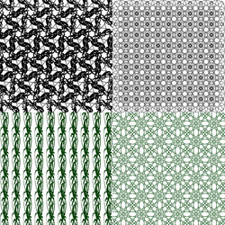 set of geometric pattern in op art design vector