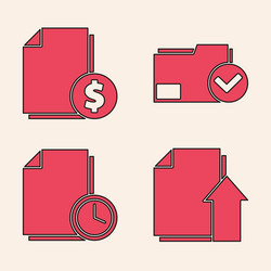 set upload file document finance vector image