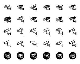 style security camera icon bundle set vector image