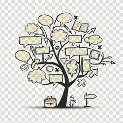 tree with frames transparent background vector