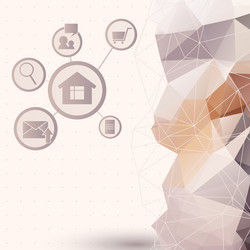 triangle and web button vector image