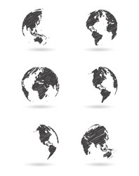 variety sketch world maps vector