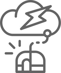 Computer mouse with cloud server line icon vector