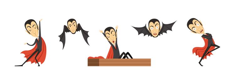 count dracula character with fangs wearing red vector image