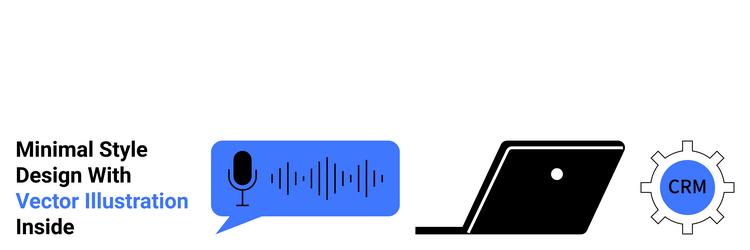 digital workflow concept with voice input laptop vector image