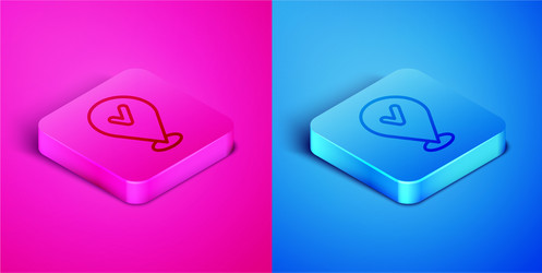 isometric line map pin with check mark icon vector image