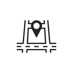 map with pin geo locate pointer icon vector image