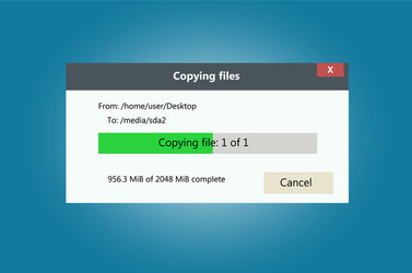 progress bar of file copying vector image
