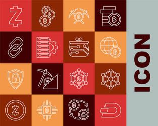 set line cryptocurrency coin dash blockchain vector image