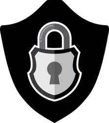 shield with safe secure padlock vector