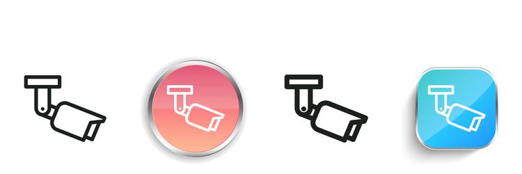 cctv icon thin linear regular and button style vector image