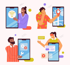 interface of different mobile apps set concept vector image