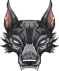 muzzle of a wolf is an for creating sketches vector image