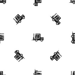 Stacker loader pattern seamless black vector