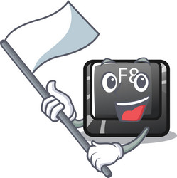 with flag f8 button displayed on cartoon keyboard vector image