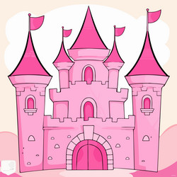 A pink castle Royalty Free Vector Image - VectorStock