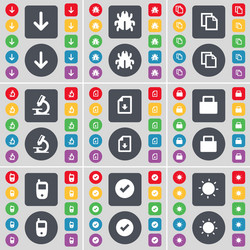 arrow down bug copy microscope download file lock vector image