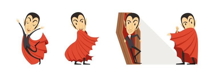 count dracula character with fangs wearing red vector image