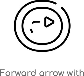 outline forward arrow with broken line icon vector image