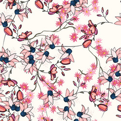 Retro Floral Blossom Wallpaper Vector Image