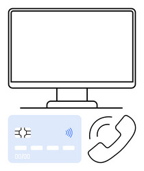 digital transactions with computer screen vector image