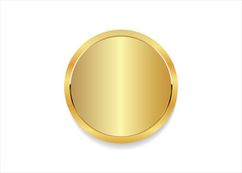 Golden Round Button with Frame vector image