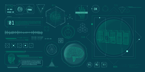 hud interface design for decoding big data vector image