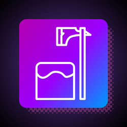 white line executioner axe in tree block icon vector image