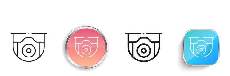 cctv icon thin linear regular and button style vector image