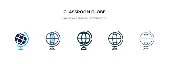 classroom globe icon in different style two vector image