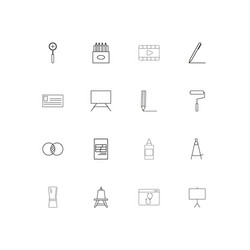 creative process and design linear thin icons set vector image