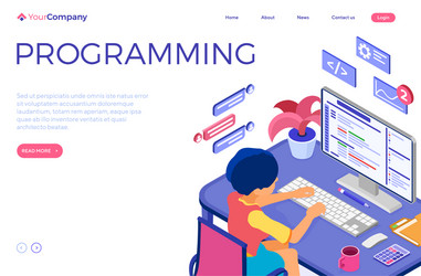 programmer developing program vector image