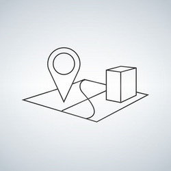 3d map pointer line icon mobile gps navigation vector