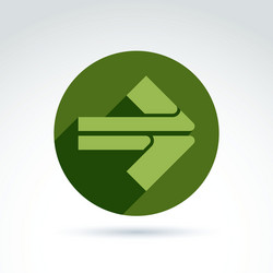 abstract emblem with green arrow pointer double vector image