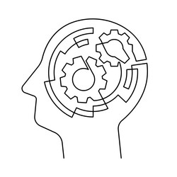 artificial intelligence neural network one line vector image