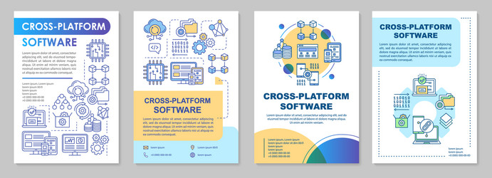 cross platform software brochure template layout vector